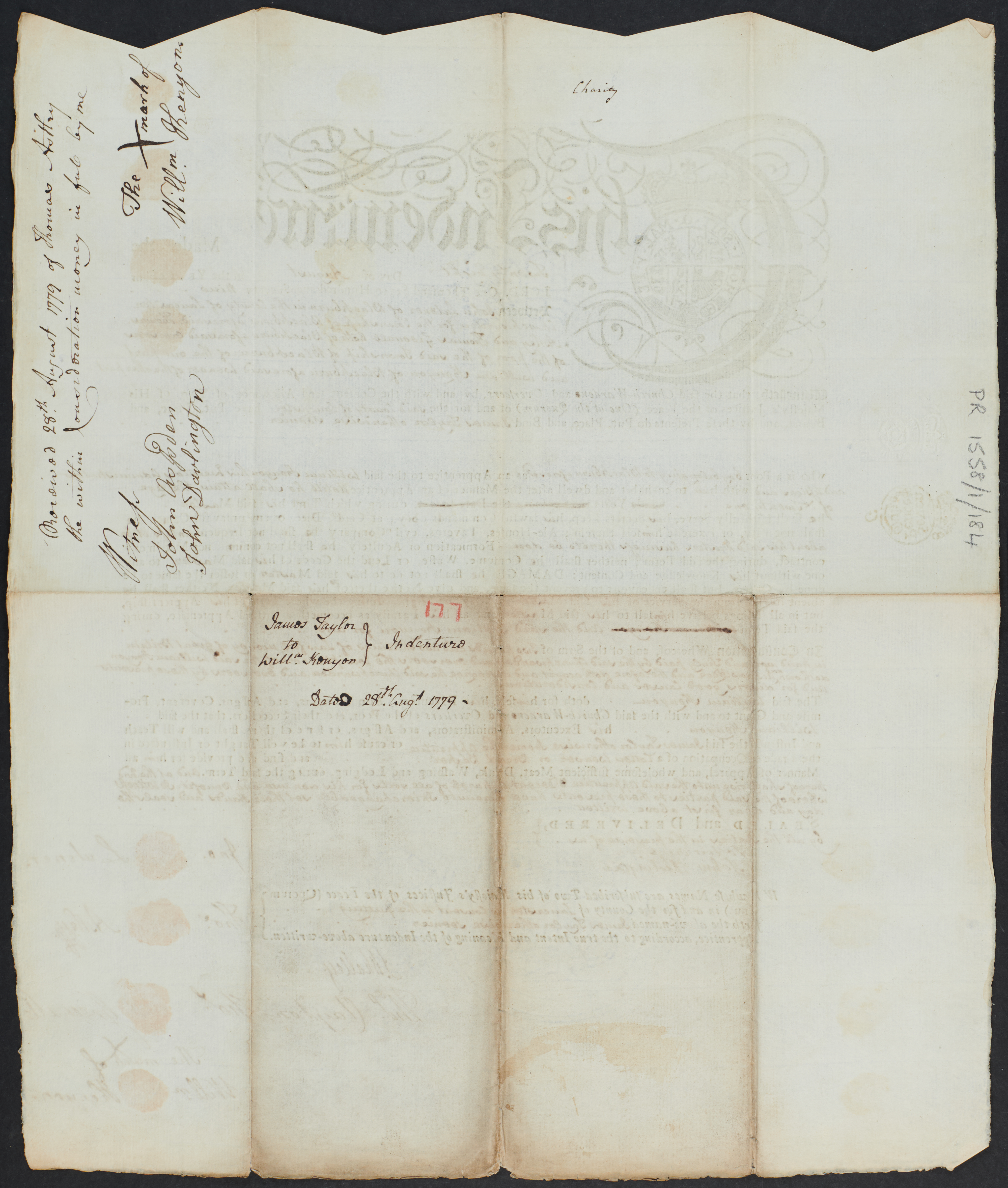 A collection of late 18th century indenture records from Blackburn Cathedral.